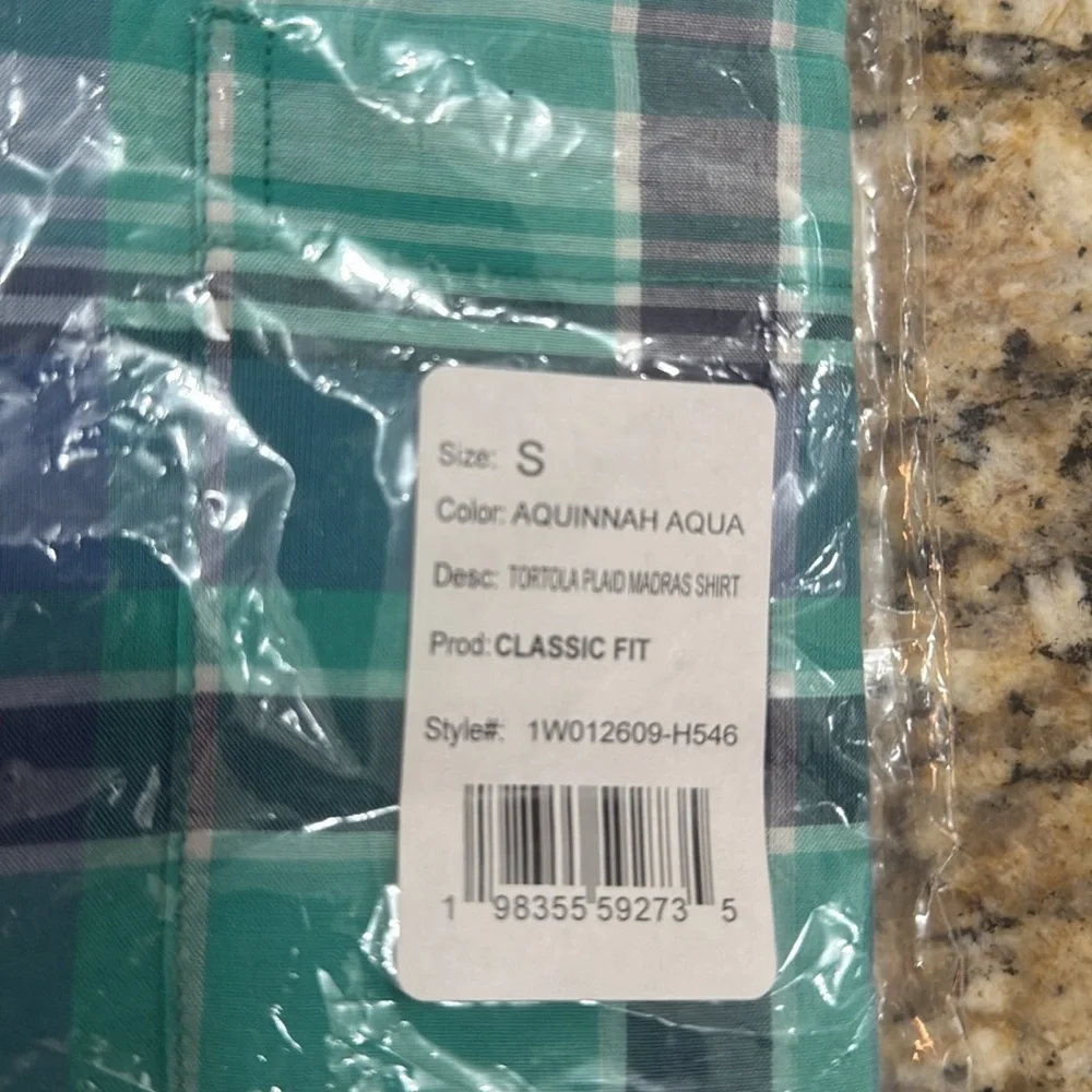VINEYARD VINES TORTOLA PLAID MADRAS SHIRT CLASSIC FIT AQUINNAH AQUA - S - Picture 5 of 5